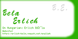 bela erlich business card